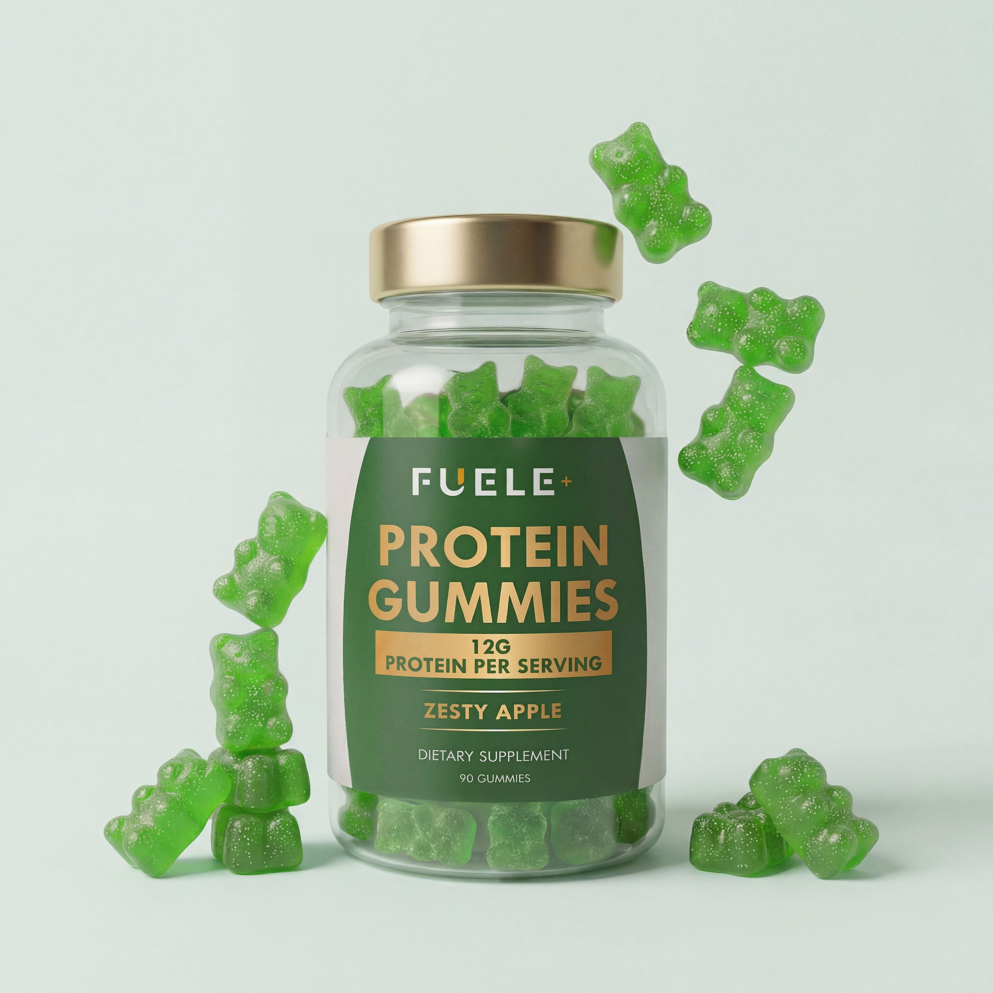 FUELE+ Zesty Apple Protein Gummies – 12g Protein per Serving