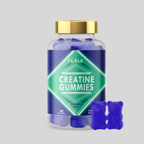 FUELE+ Blueberry Buzz Creatine Gummies – 5,000mg Creatine per Serving, Chewable Supplement