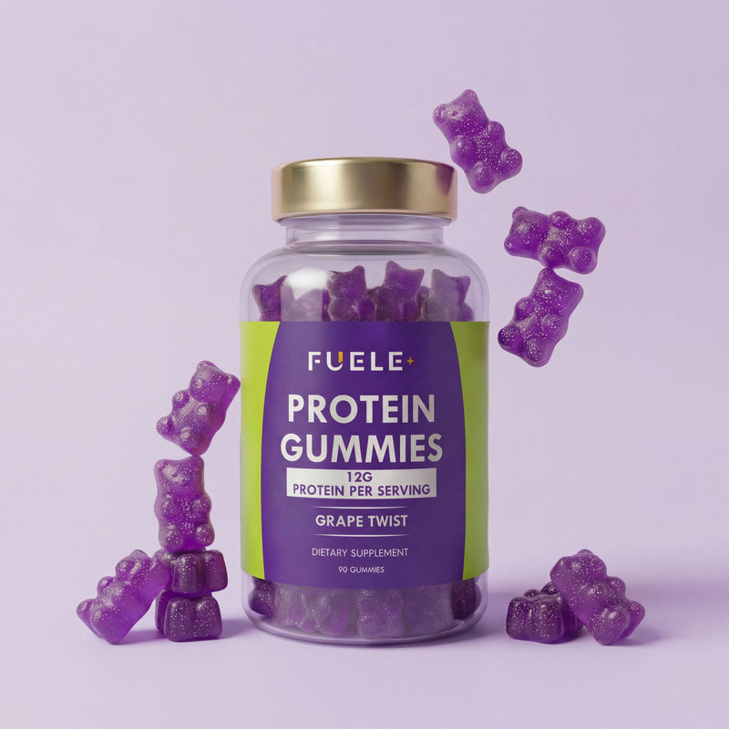 FUELE+ Grape Twist Protein Gummies – 12g Protein per Serving