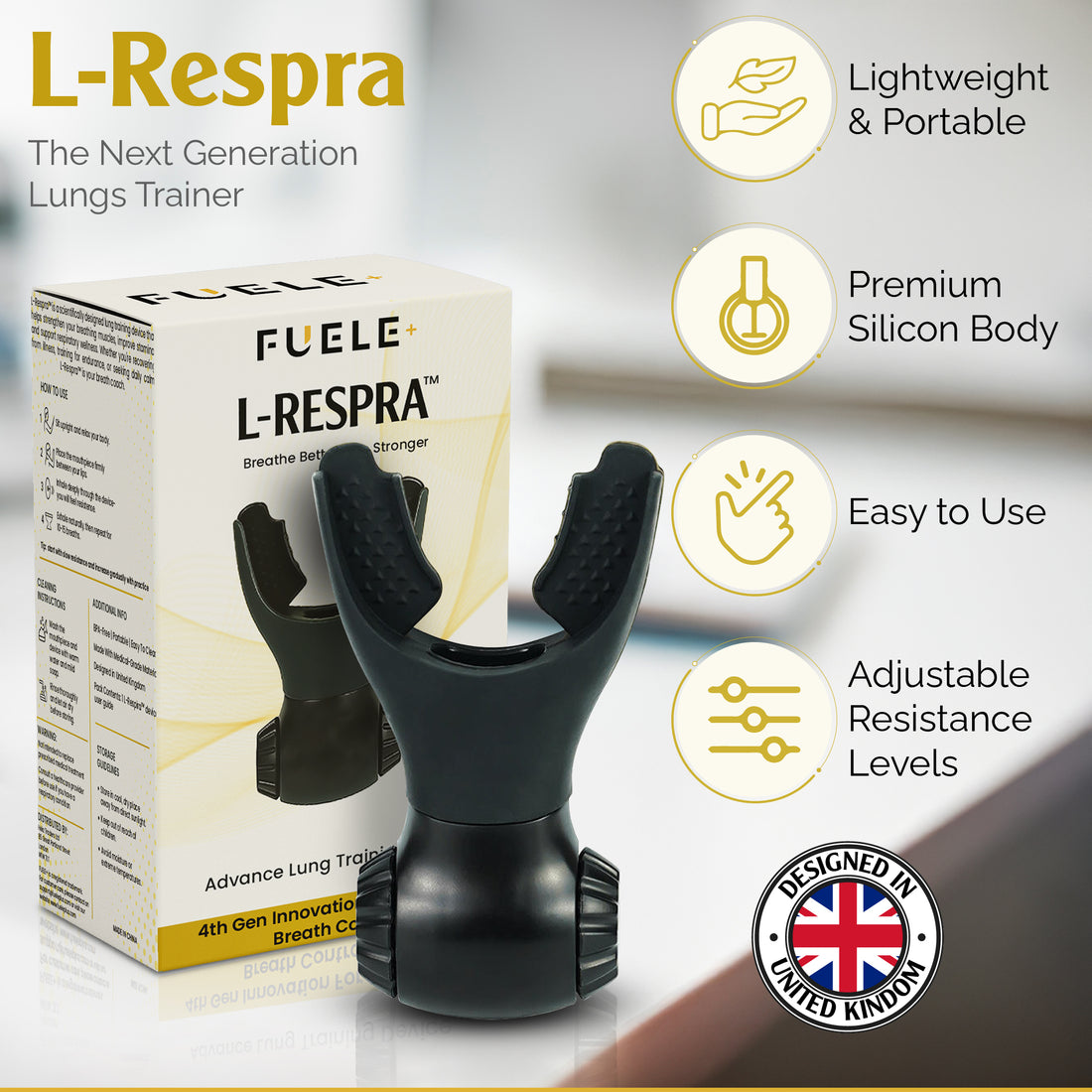 L-Respra™ Lung Training Device – Adjustable Breathing Exerciser