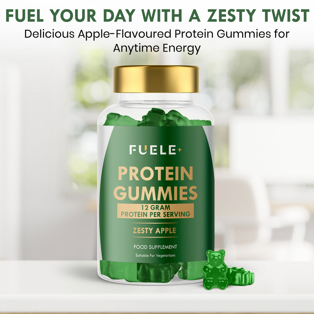 FUELE+ Protein Gummies - Zesty Apple Flavour